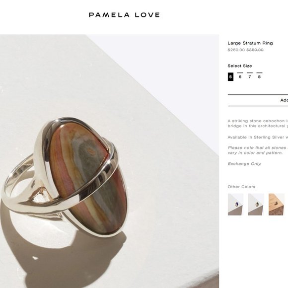 Pamela Love "Savanah ring" in sterling silver with inlay - Picture 7 of 8